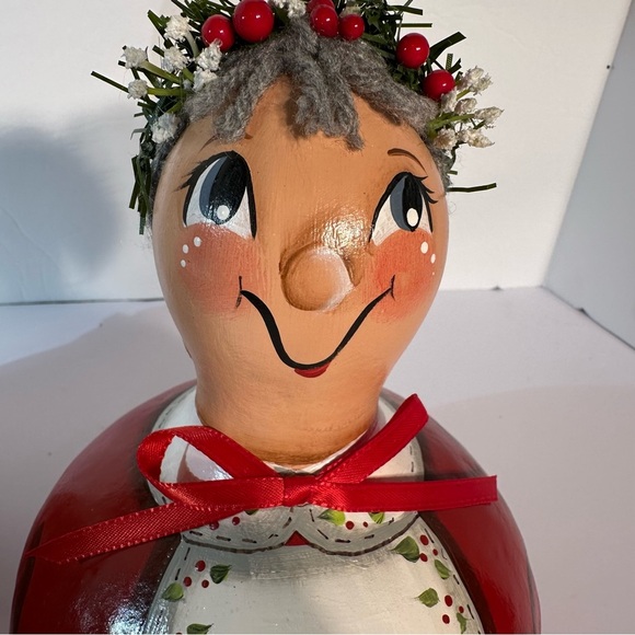 Vtg Santa & Mrs Claus Christmas Gourds Hand Made Signed Mary Susan 11.5” & 9” - Picture 5 of 11